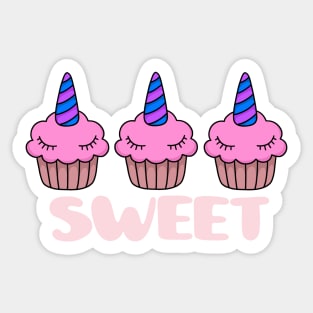 Sweet unicorn cupcakes Sticker